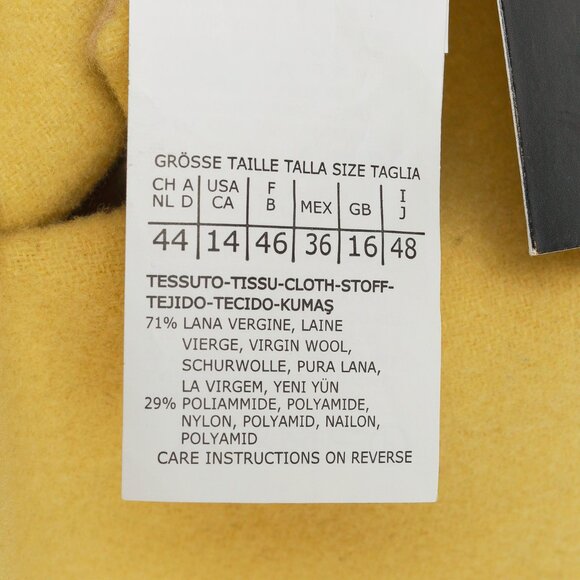 Max Mara Weekend Reversible Beige & Yellow Wool-Blend Coat - Picture 16 of 16